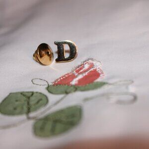 Vintage Avon Gold Tone Initial "D" Tie Tack / Lapel Pin – Monogram Letter Pin